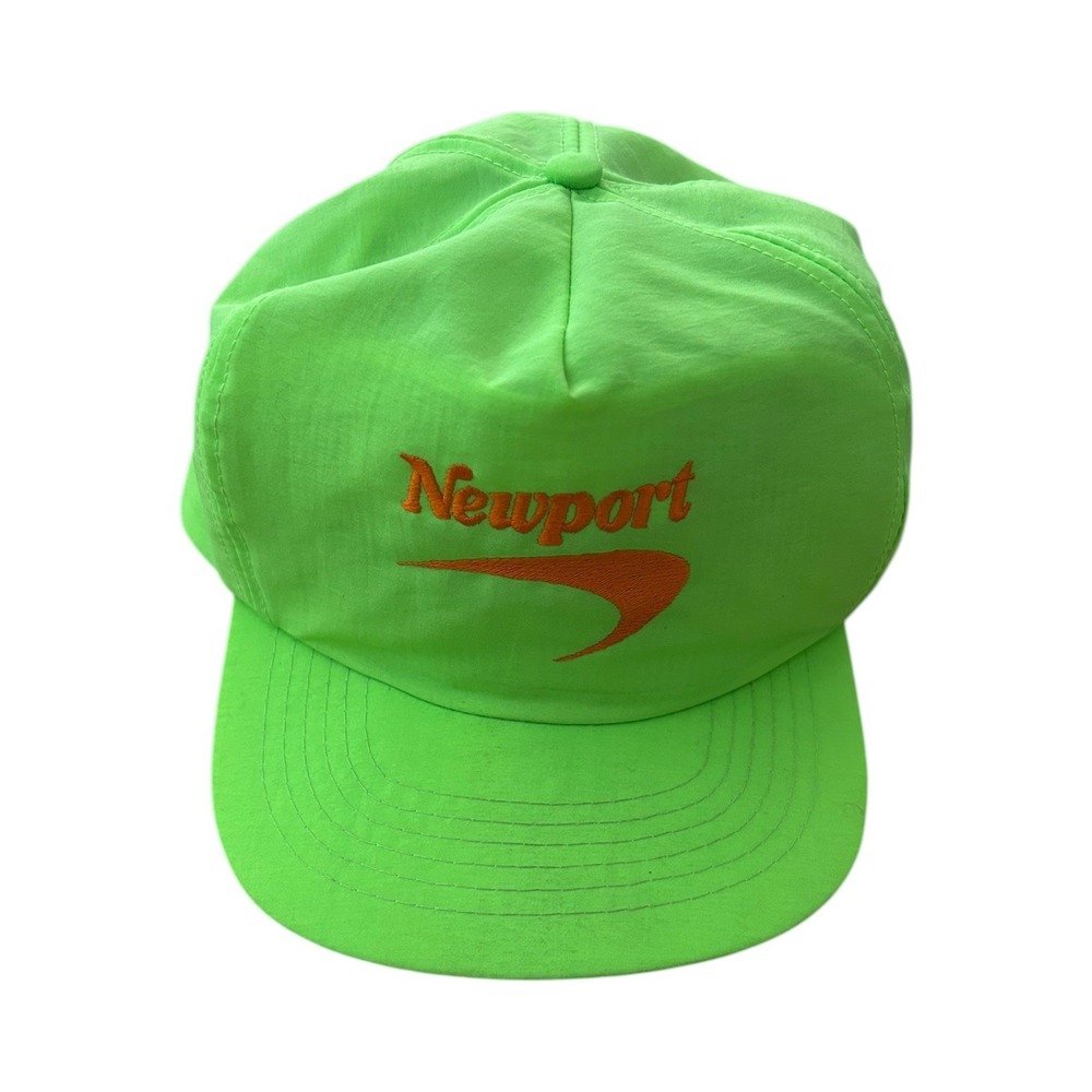 Vintage Newport Hat Cap Snapback Neon Nylon 90s Adjustable